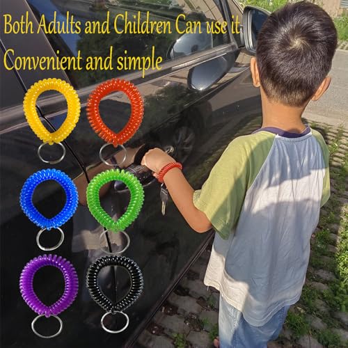 HAMIYELL Pack of 6 Colorful Spring Spiral Wrist Coil Key Chain, Wristband… - Image 6