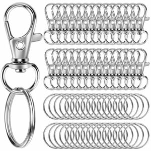 60PCS Keychain Making Kit, Including 30PCS Keychains Clips Hooks and 30PCS Key…