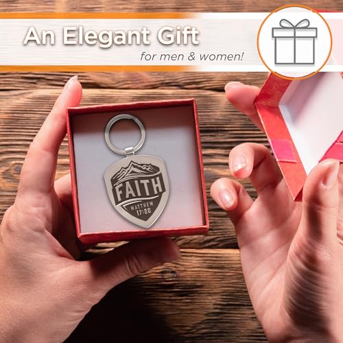 Christian Art Gifts Engraved Silver Metal Scripture Keychain for Men & Women - Image 6