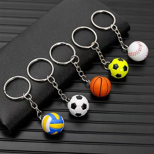 Fuerxy Simulation Mini Ball keychain, Sport Ball Theme Key Chains for Backpack… - Image 5
