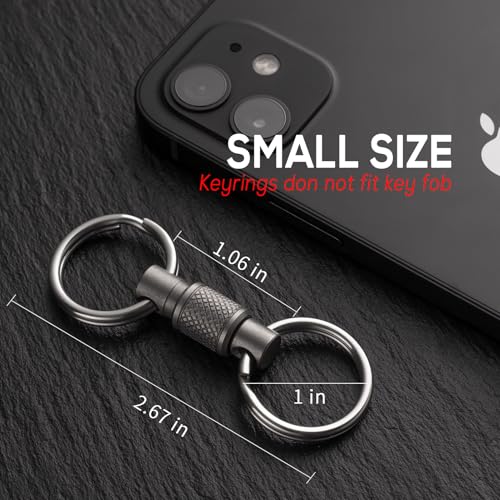 FEGVE Titanium Quick Release Swivel Keychain, Pull Apart Detachable Keychain Heavy Duty… - Image 5