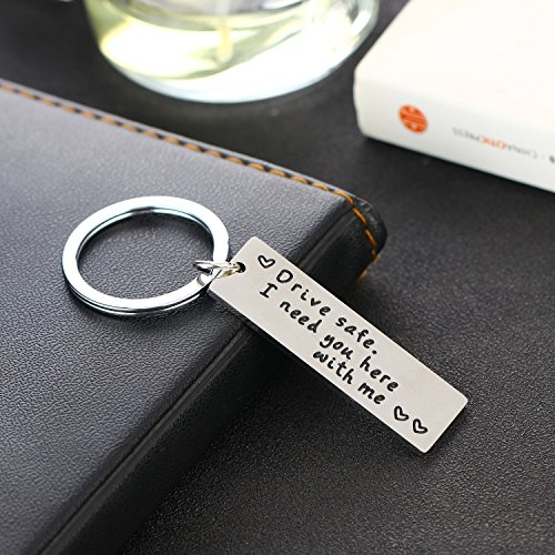 YEEQIN Boyfriend Gifts Drive Safe Keychain I Need You Here With Me… - Image 3