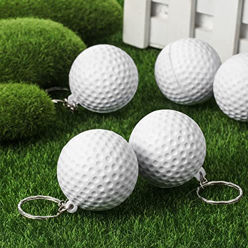 Blulu 20 Pack White Golf Ball Keychains for Party Favors, Carnival Reward,… - Image 4