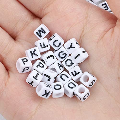 Quefe 1440pcs Acrylic Letter Beads White Cube Sorted Alphabet Beads for Jewelry… - Image 4