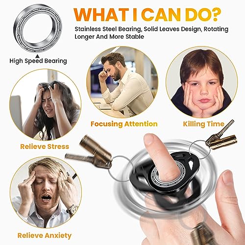 Yumoquee Spinner, Spinning Keychain, Metal Fidget Spinner for Adults - Image 3