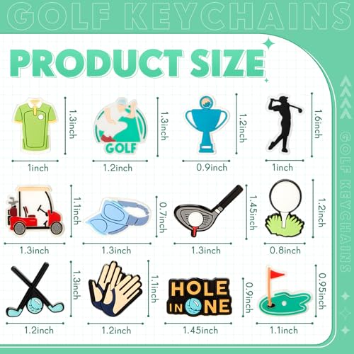 Batiyeer 36 Pack Golf Ball Keychains Bulk Party Favors Sports Ball Key… - Image 2