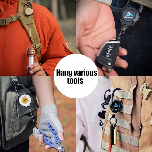 Yojaro Retractable Keychain Heavy Duty, Multitool Carabiner Badge Holder, Retractable Keychain Clip… - Image 6