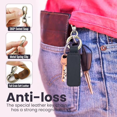 Personalized Leather Keychain, Coordinates Key Chain, Gift for Birthday, Universal Key Fob… - Image 5