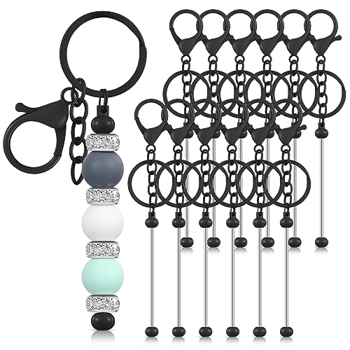 Tondiamo 12 Pcs Beadable Keychain Bars Bulk for Making Blank Beaded Metal…