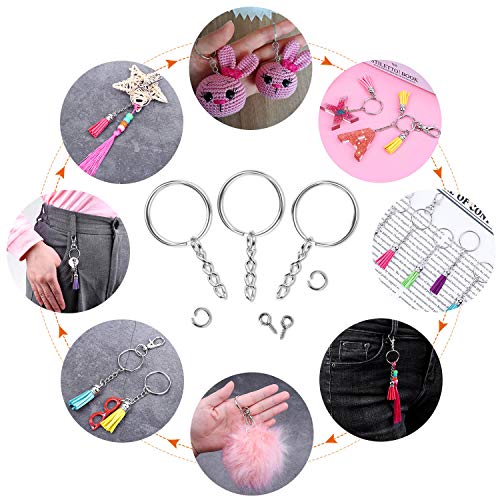 Audab 360Pcs Keychain Bulk, 120Pcs Keychain Rings with Chain and Open Jump… - Image 6