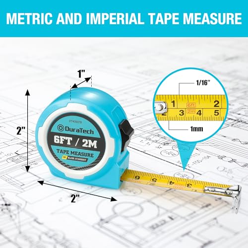 DURATECH Mini Tape Measure, 2 PCS 6FT Inch/Metric Small Tape Measure, Retractable… - Image 6