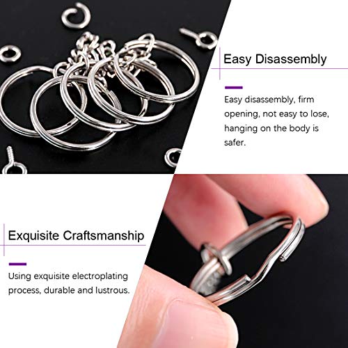 Swpeet 450Pcs 1" 25mm Sliver Key Chain Rings Kit, Including 150Pcs Keychain… - Image 6
