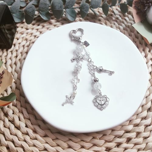 Cute Keychain Aesthetic Y2K Keychain Accessories Cute Heart Butterfly Strawberry Bear Key… - Image 4