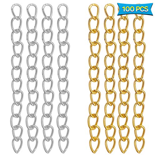 100pcs 50mm x 4mm Extender Chains Tail Chain Removable Extension Chain for…