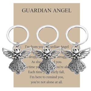 BNQL Guardian Angel Keychains 3 PCS Angel Charm Keychain Key Ring Guardian…