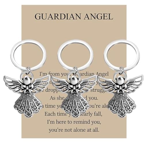 BNQL Guardian Angel Keychains 3 PCS Angel Charm Keychain Key Ring Guardian…