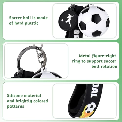 Soccer Keychain Soccer Gifts Key Chain, Football Inspirational Keyring Sports Fan Silicone… - Image 3