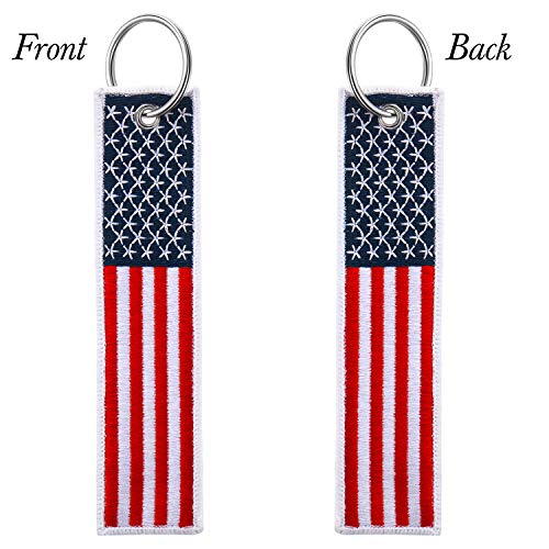 Hicarer 3 Pieces American Flag Keychain Tag with Key Ring 4 of… - Image 4