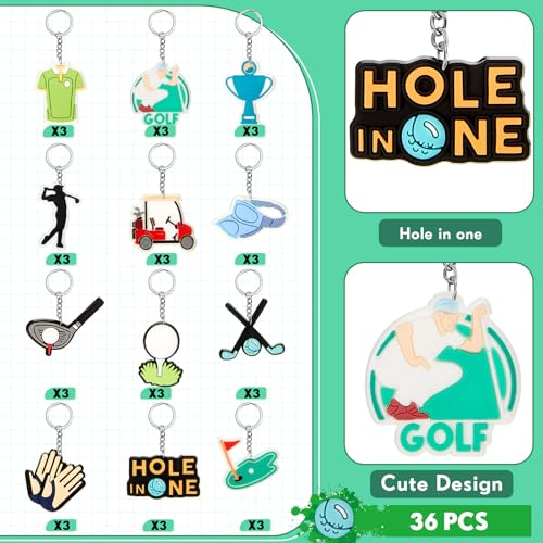 Batiyeer 36 Pack Golf Ball Keychains Bulk Party Favors Sports Ball Key… - Image 3