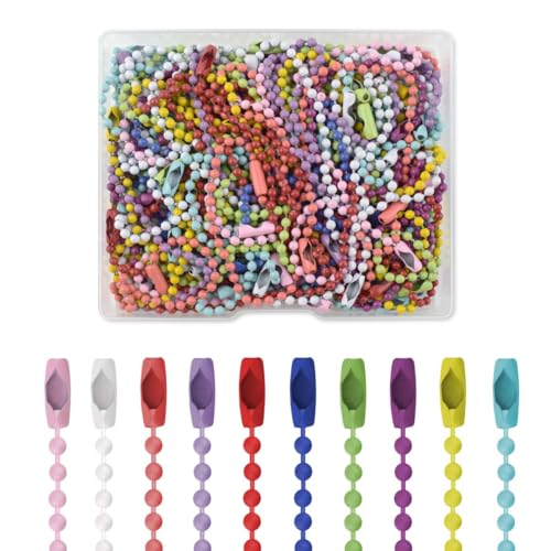 100 Pcs Ball Bead Chain Ball Chain Keychain Dog Tag Necklace Chains…