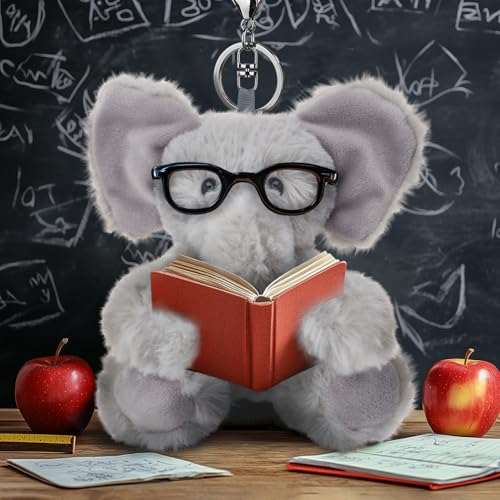 Apricot Lamb Cute Toys Plush Gray Elephant Stuffed Animal Soft Keychain for… - Image 4