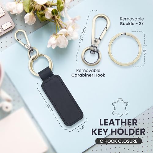 Personalized Leather Keychain, Coordinates Key Chain, Gift for Birthday, Universal Key Fob… - Image 2