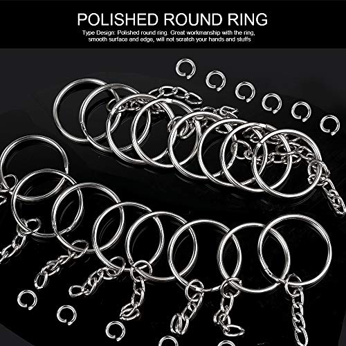 Teenitor Key Chain Rings Keychain Rings, 60pcs Key Ring Metal Keychain Split… - Image 6
