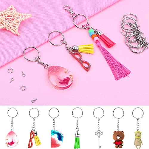 Audab 360Pcs Keychain Bulk, 120Pcs Keychain Rings with Chain and Open Jump… - Image 7