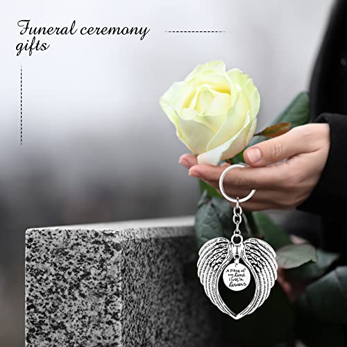 WILLBOND 48 Pcs Silver Angel Wings Keychain Gifts Memorial Funeral Gift Angel… - Image 4