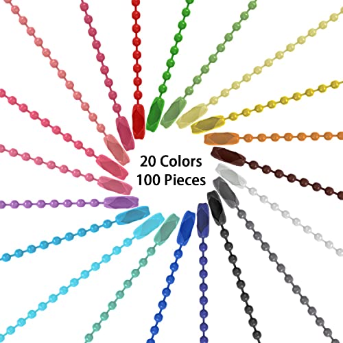 SANNIX 100Pcs Ball Beads Chain, Bulk Dog Tag Metal Chain, 4.72 Inch… - Image 4