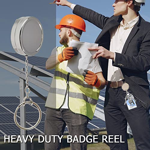 Badge Reels Retractable 2Pack Heavy Duty Badge Reel with Metal Chain, WENSUNNIE… - Image 6