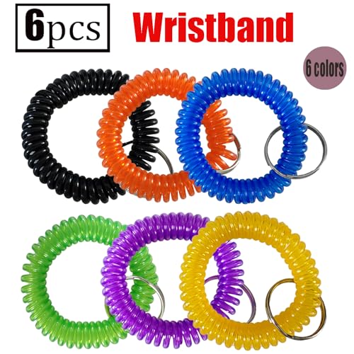 HAMIYELL Pack of 6 Colorful Spring Spiral Wrist Coil Key Chain, Wristband… - Image 3