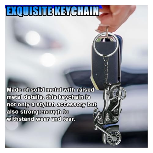 BDZMC Metal Motorcycle Key Chain, 3D Motorcycle Key Ring Present, Cool Car… - Image 3