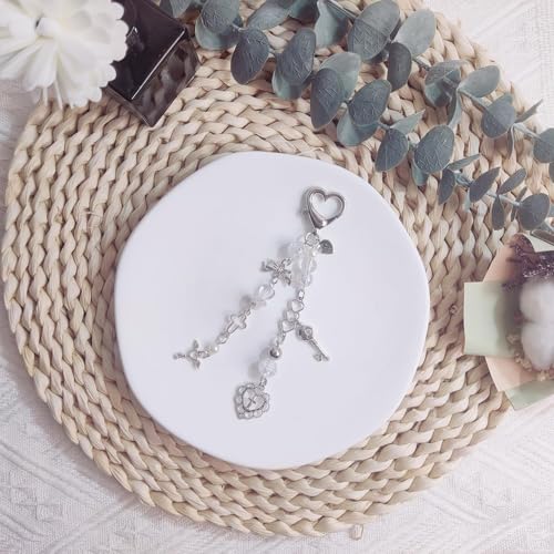 Cute Keychain Aesthetic Y2K Keychain Accessories Cute Heart Butterfly Strawberry Bear Key… - Image 6