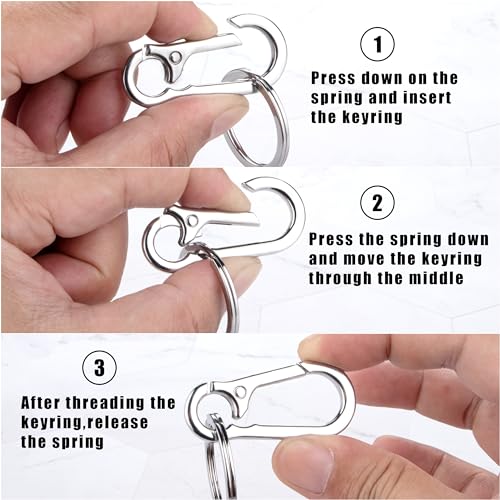Wikavanli Metal Keychains Keyring Key Chain Ring Clip Holder Organizer for Home… - Image 3