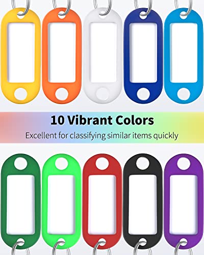 Uniclife 40 Pack Tough Plastic Key Tags with Split Ring Label Window,… - Image 2
