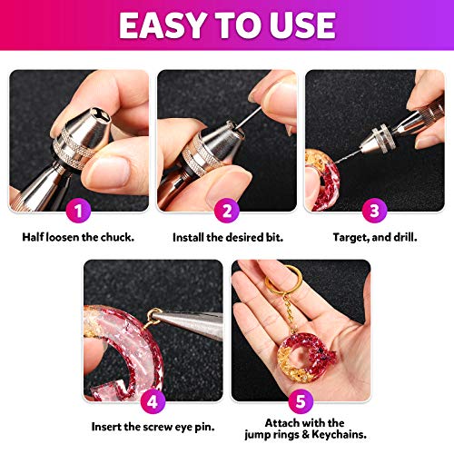 LEOBRO Hand Drill, 222 PCS Pin Vise Hand Drill with Drill Bits(0.8… - Image 8