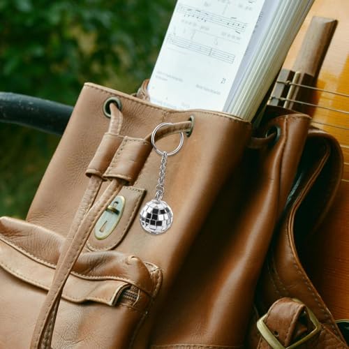 Abvsdu 12PCS Disco Ball Keychain, Silvery Mini Keychains Party Favors, Keychain Small… - Image 6