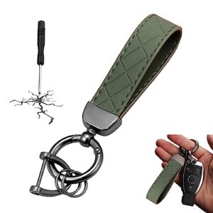 STACCTE Leather Keychain, Universal Car Key Holder, Anti