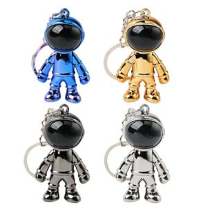 SHIDXIB 4Pcs Multicolour Black Robot Keychains Men Creative spacemen Car Key Chain…