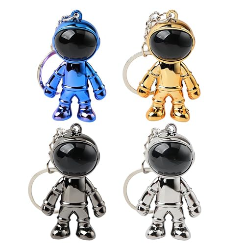 SHIDXIB 4Pcs Multicolour Black Robot Keychains Men Creative spacemen Car Key Chain…