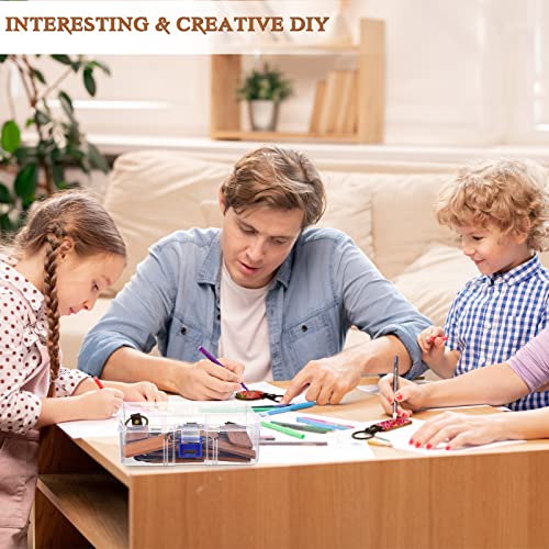 20 Pcs Blank Wooden Keychains Leather Keychains for Engraving Blanks Keychain with… - Image 6