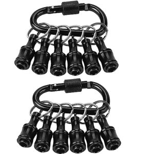 Upgrade 12Pcs Bit Holder With Black Carabiner 1/4 inch Hex Shank Aluminum…