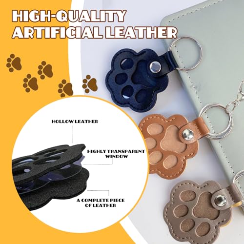 3 Pcs Dog Fur Storage Keychain, Cute Leather Paw Keychain Pet Hair… - Image 5