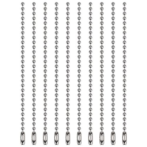 10 Pcs Bead Ball Chains, 3.9 Inch Long Stainless Steel Keychain Extension…
