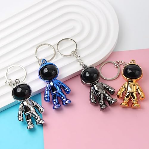 SHIDXIB 4Pcs Multicolour Black Robot Keychains Men Creative spacemen Car Key Chain… - Image 8