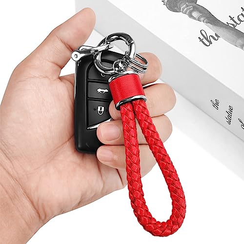 Tukellen Leather Weave Keychain Suit for car Keychain Keyring Present Woman ,with… - Image 2