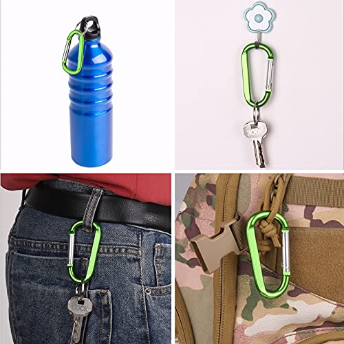 CampTek 6PCS Carabiner Caribeaner Clip,3" Large Aluminum D Ring Shape Carabeaner Keychain… - Image 6