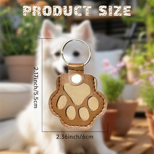 3 Pcs Pet Paw Shaped Leather Keychain, Pet Hair Keychain, Pet Memorial… - Image 7