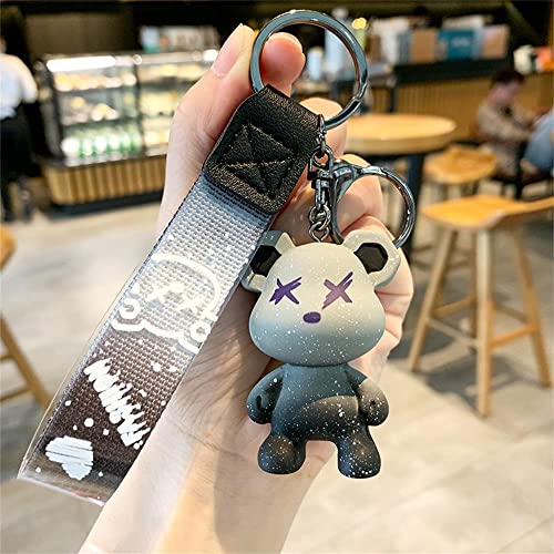 Xierdio Cute Bear Charms Cartoon Keychain, Fashion Bag Charms Pendant Wrist Lanyard,… - Image 2